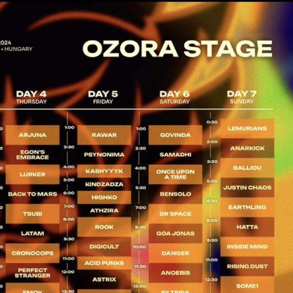 [festival] Ozora 2024 (Hungary) - OZORA stage Line Up